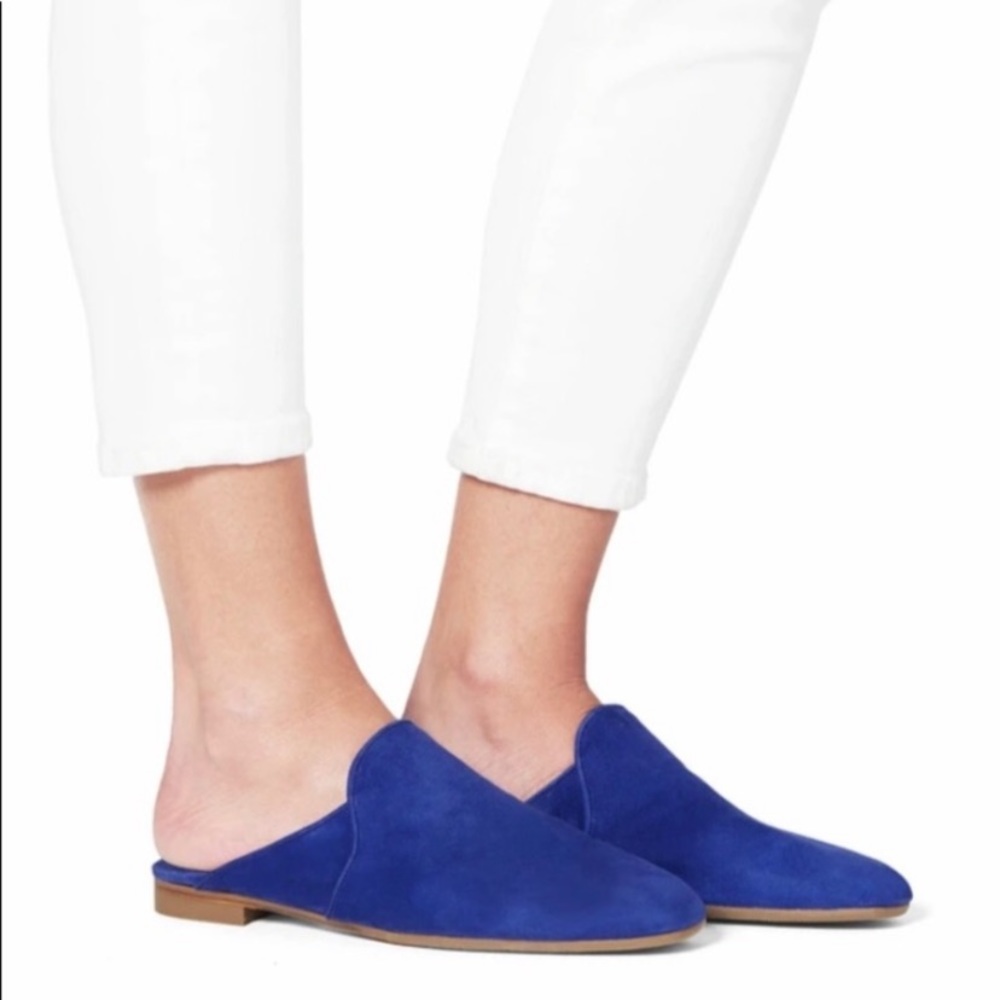 New Aquatalia Rylee Suede Mules Slides Blue